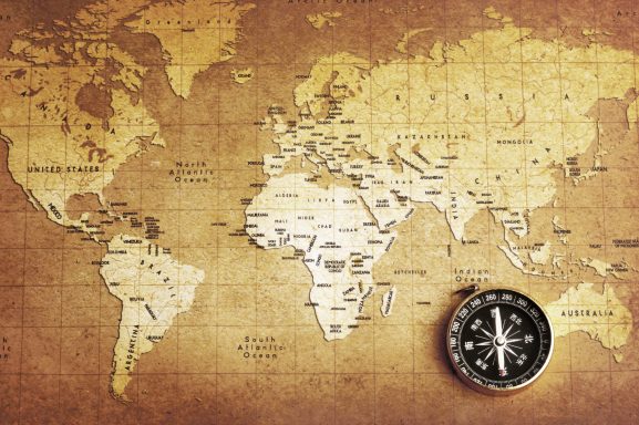 Map with compass
