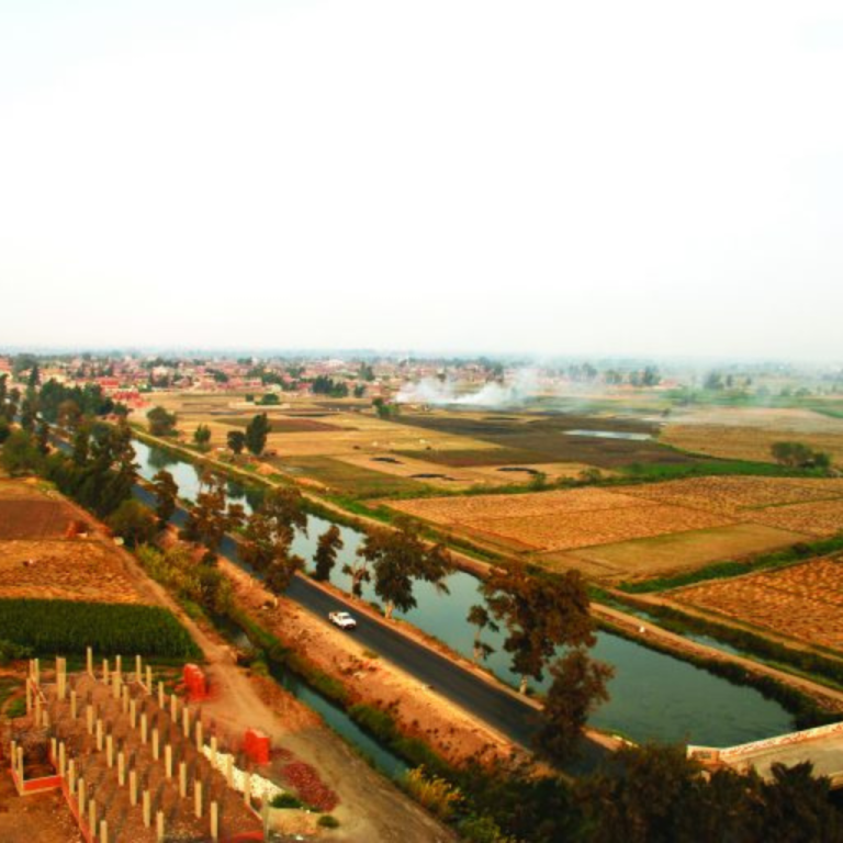 Man walks around he site of Cerro Quemado.