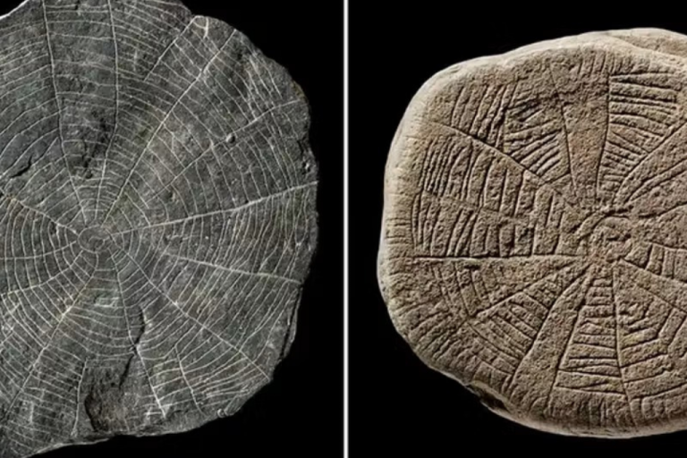 Man walks around he site of Cerro Quemado.