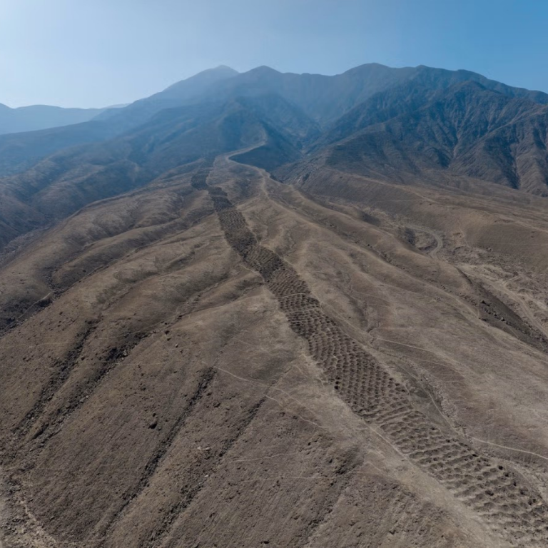 The site of Cerro Quemado Man walks around he site of Cerro Quemado.