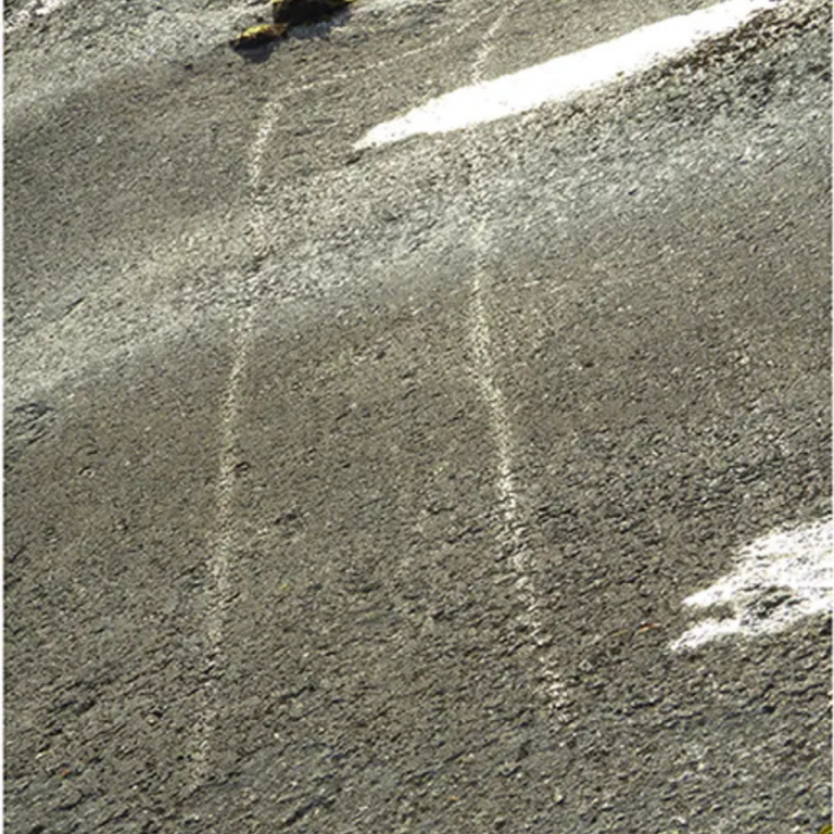 Man walks around he site of Cerro Quemado.