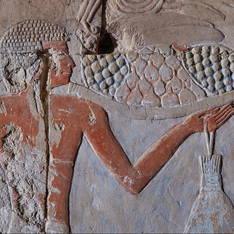 Man walks around he site of Cerro Quemado.