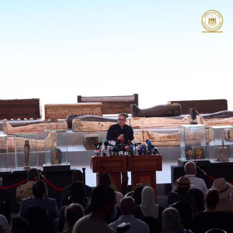 Man walks around he site of Cerro Quemado.