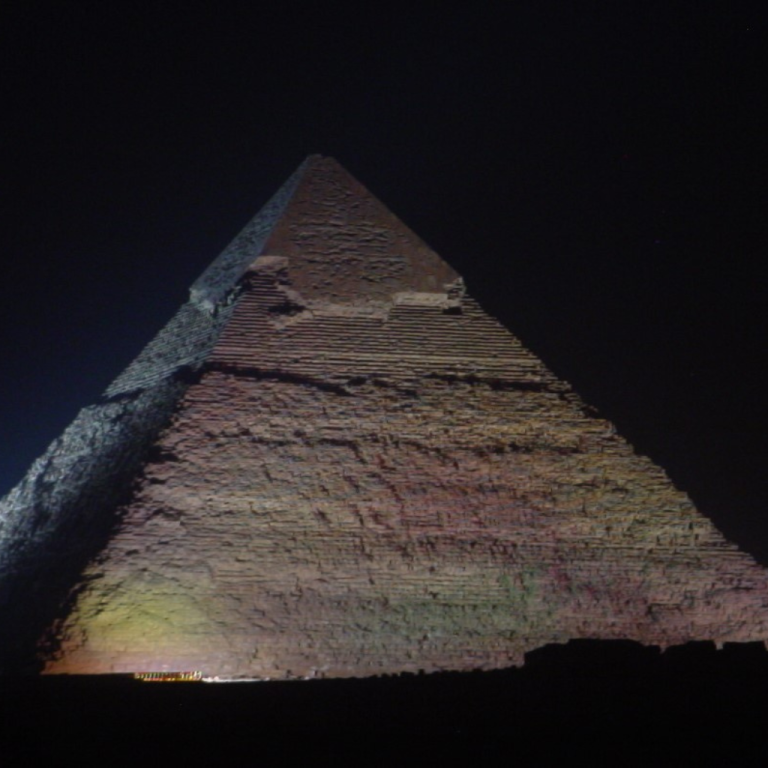 Man walks around he site of Cerro Quemado.