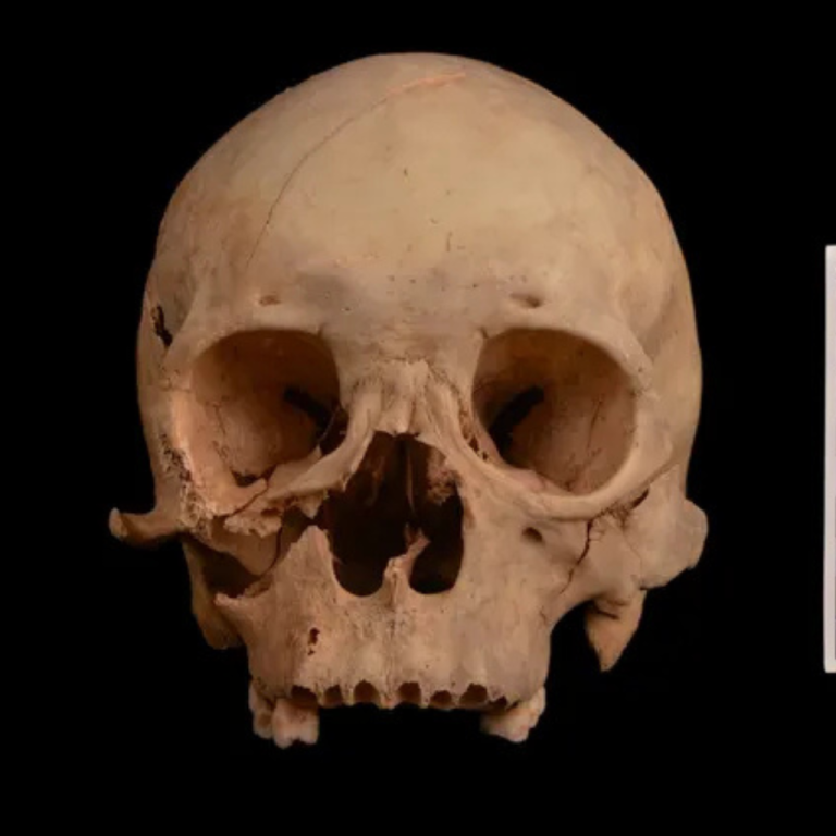 Man walks around he site of Cerro Quemado.