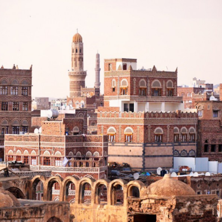 Man walks around he site of Cerro Quemado.