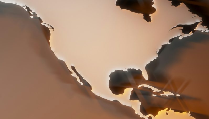 Map outline of North America